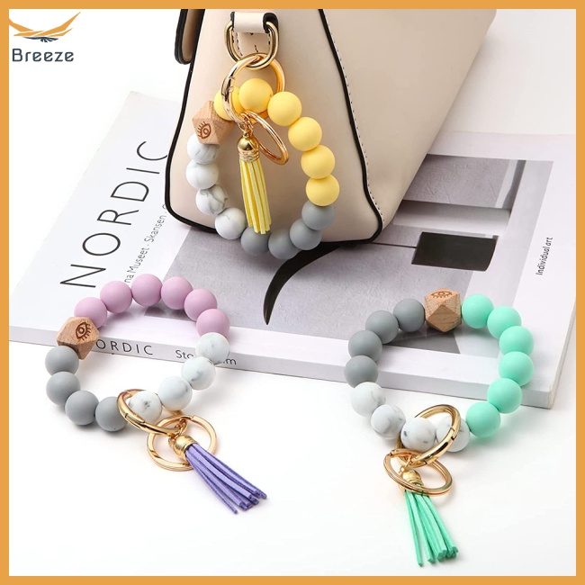 Set 3 Vòng Tay Da Pu Phối Chuỗi Hạt Thời Trang Cho Nữ