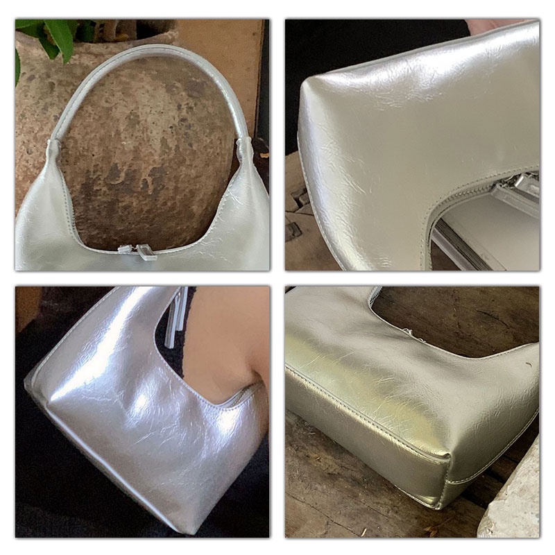 Túi Xách Đeo Vai / Cánh Tay Màu Bạc Kiểu Pháp Thời Trang Mùa Hè Cao Cấp Cho Nữ