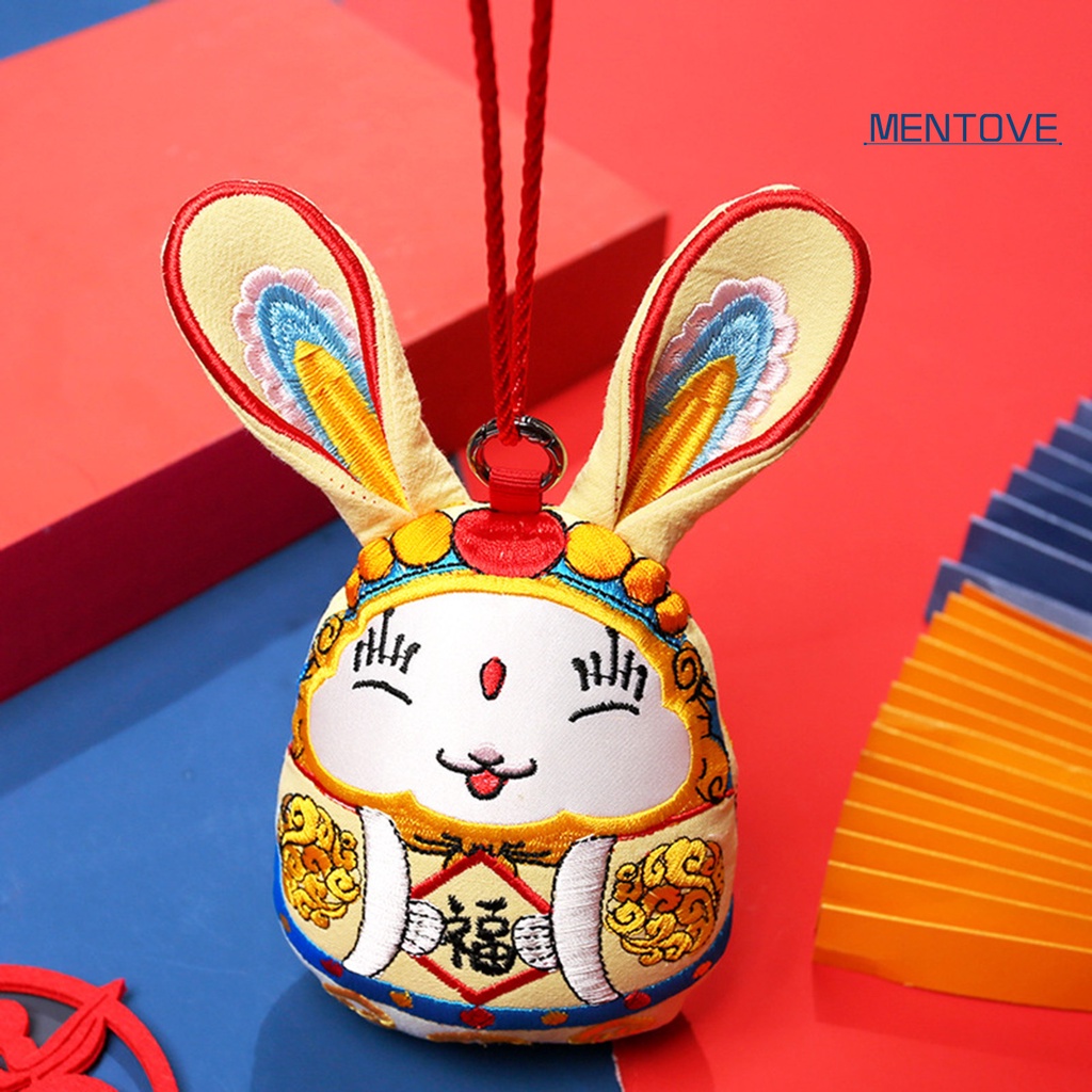 Đồ chơi nhồi bông Vải Mềm Thêu Hình Thỏ Phong Cách Trung Hoa 2023