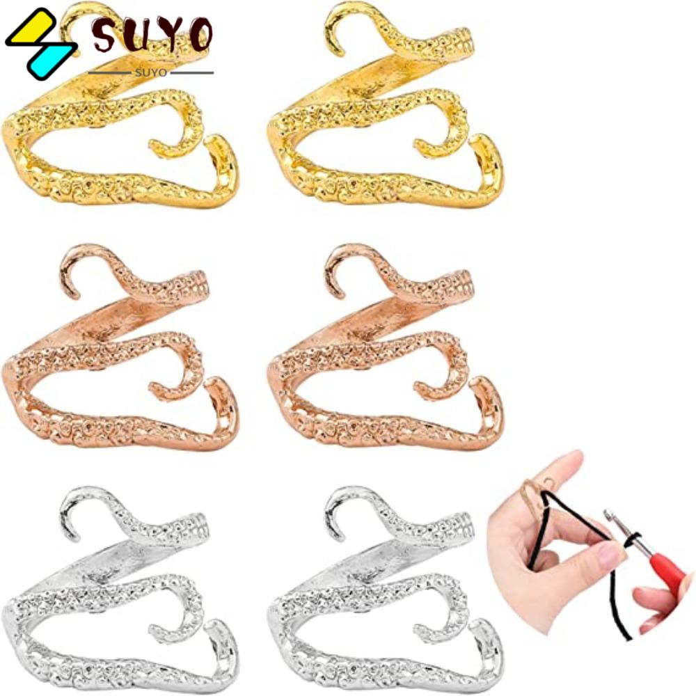 Suyo Nhẫn Đan Len Đeo Ngón Tay Giữ Dáng Hở