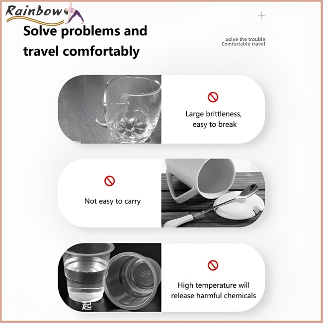 Bộ 2 Cốc Silicone Gấp Gọn Màu Trơn 230ml Tiện Dụng Cho Gia Đình / Văn Phòng / Leo Núi