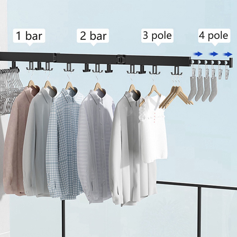 Giá Phơi Đồ Gắn Tường 24 Móc Có Thể Thu Gọn Tiện Dụng