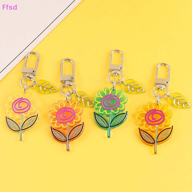 {Ffsd} Móc Khóa Acrylic Trong Suốt Hình Hoa Hướng Dương Đáng Yêu