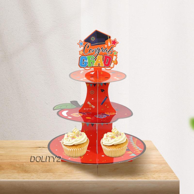 [Dolity2] Giá Đỡ Bánh Cupcake 3 Tầng Bằng Giấy Các Tông Màu Cho Nông Trại