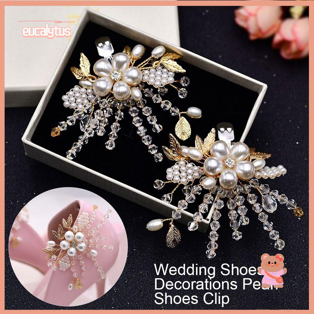 EUTUS 1 Cặp Trâm Cài Giày Đính Đá Cho Cô Dâu