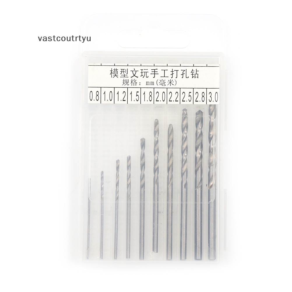 Bộ 10 Mũi Khoan Titan Tốc Độ Cao 0.8-3mm