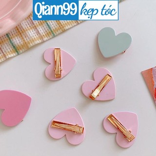 ✨QIAN99 Kẹp Tóc Nữ Hình Trái Tim Xinh Xắn