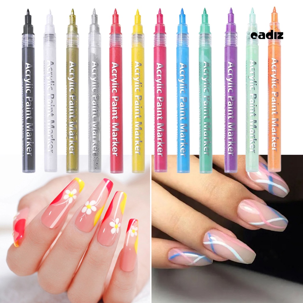 Bút Vẽ Móng Nghệ Thuật Nhanh Khô Chống Thấm Nước Họa Tiết Hoa Chuyên Dụng Cho Salon