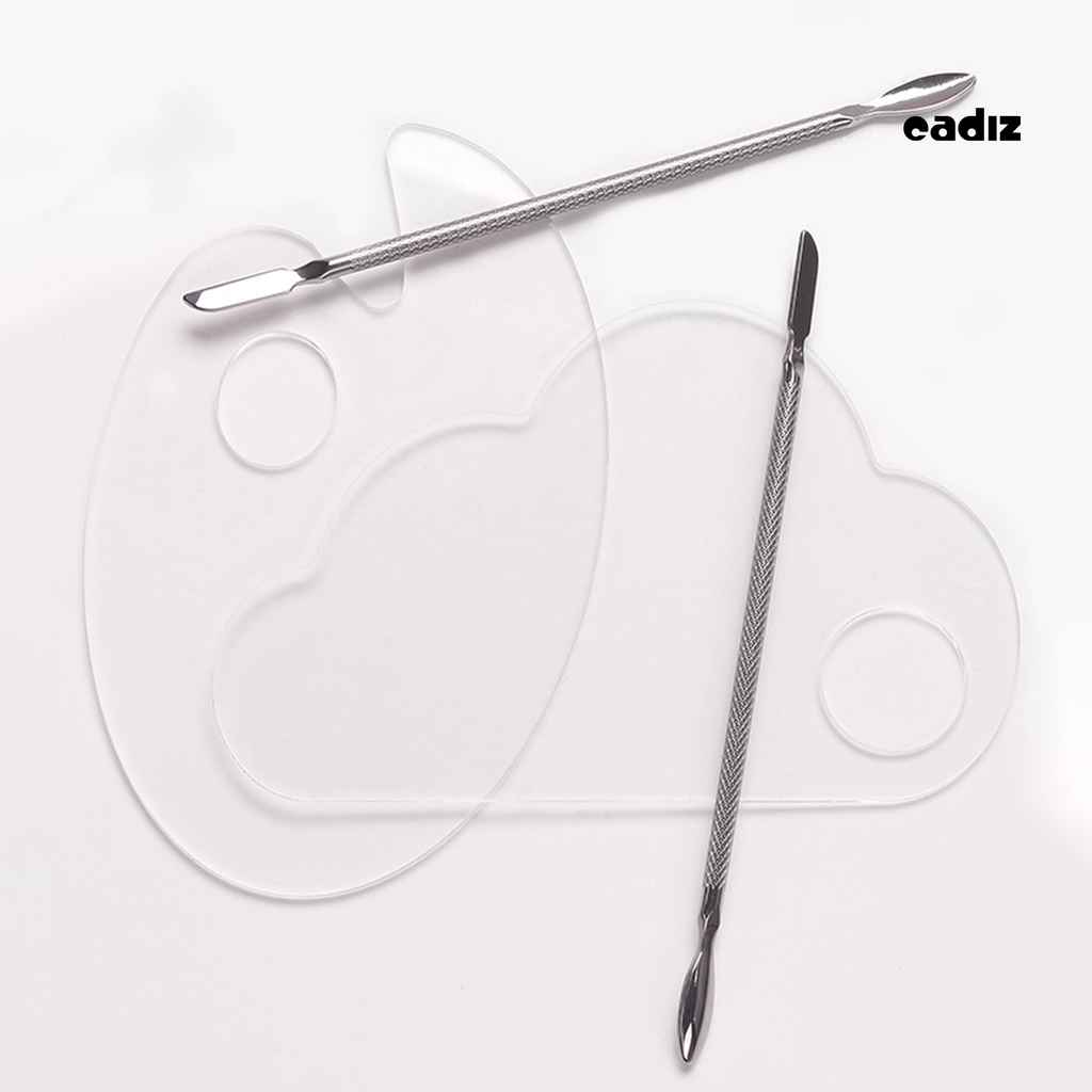 Bộ 4 Khay Đựng Màu Móng Tay Có Lỗ Treo Hình Oval / Lá / Đám Mây / Bán Nguyệt / Tròn Dễ Làm Sạch