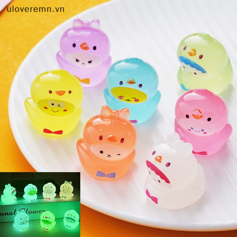 1 Tượng Vịt Mini Phát Quang Dễ Thương Dùng Trang Trí Tiểu Cảnh / Xe Hơi