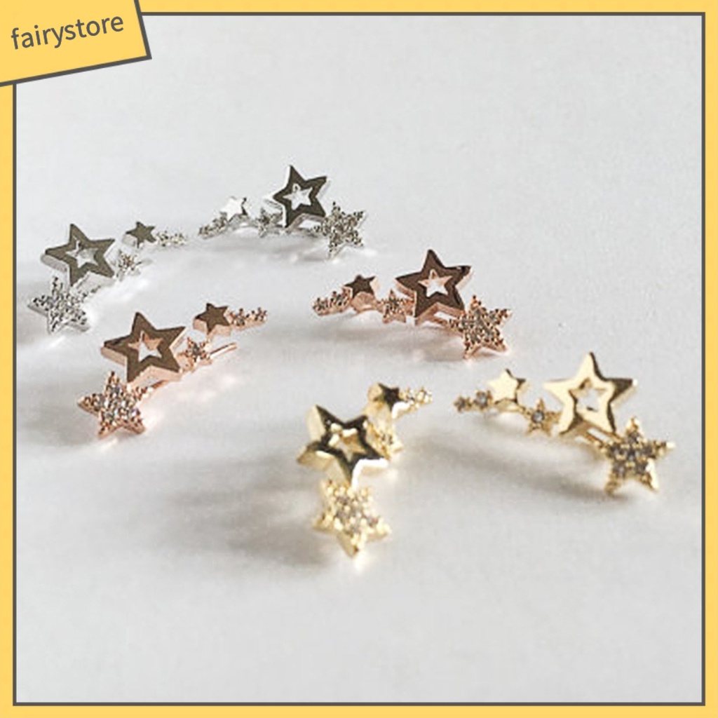 1 Đôi Bông Tai Hình Ngôi Sao Đính Đá Thời Trang Dành Cho Nữ