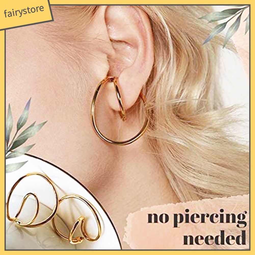 Khuyên Tai Dạng Vòng Không Cần Xỏ Lỗ Thời Trang Cho Nữ