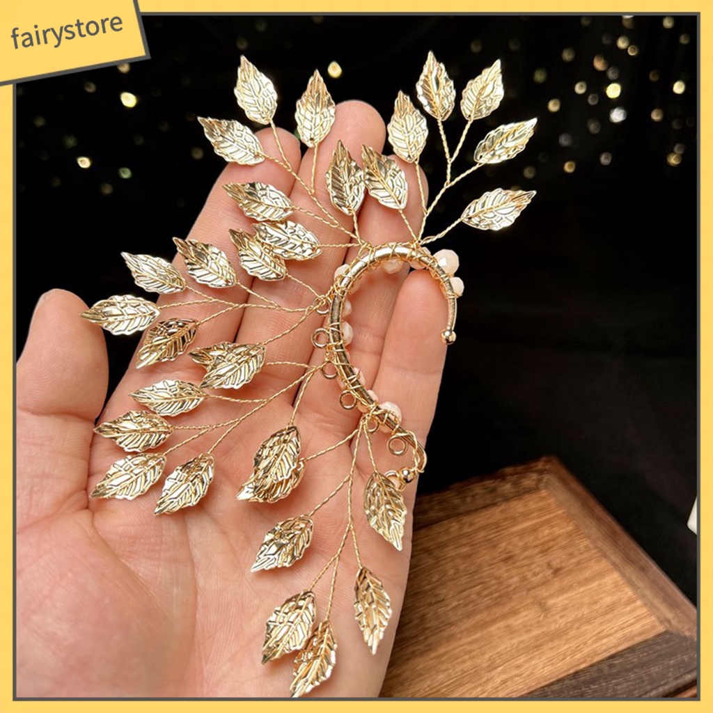 [FRO] 1 Khuyên Tai Dạng Kẹp Bằng Kim Loại Không Cần Xỏ Lỗ Hình Chiếc Lá Phong Cách Vintage Tinh Tế Cho Nữ