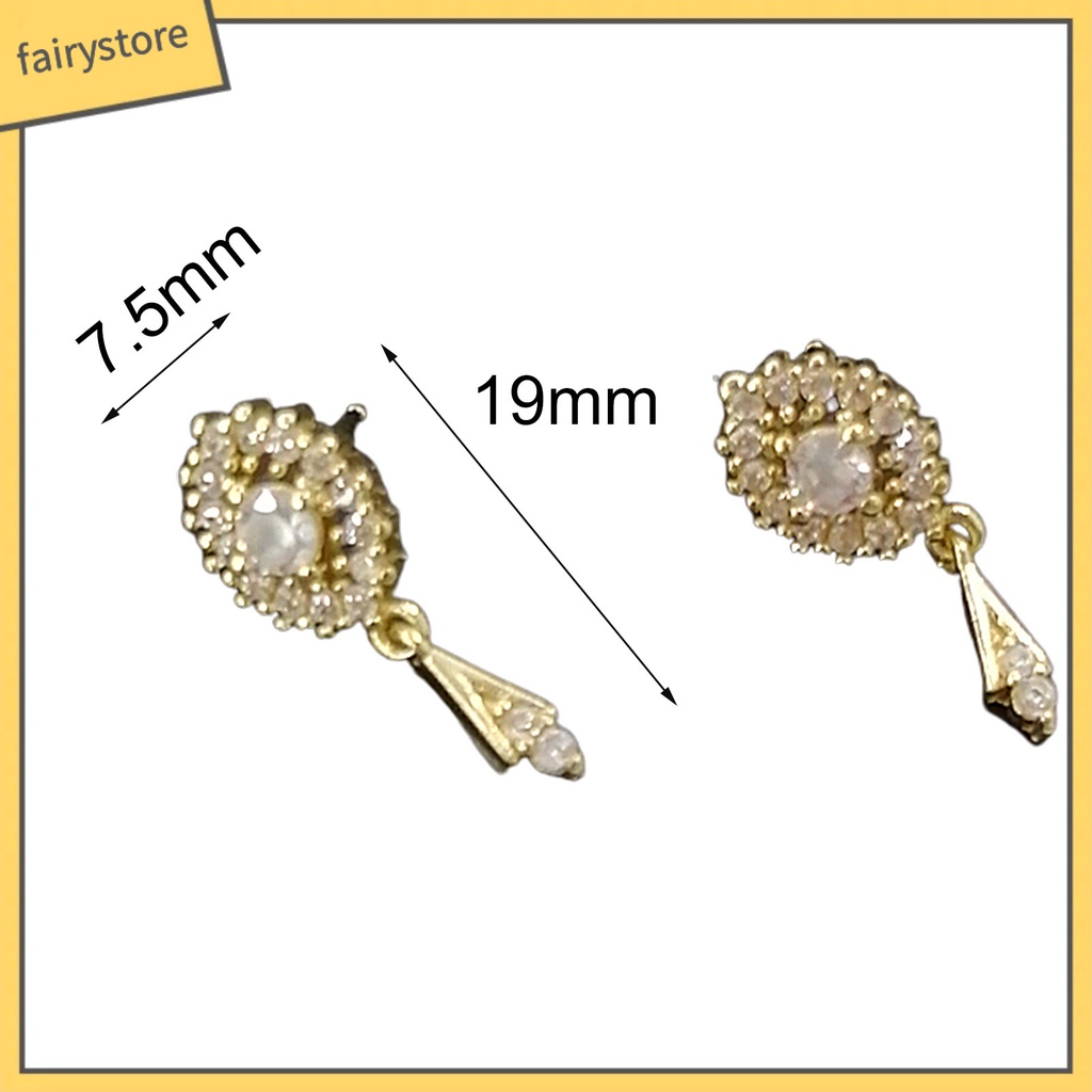 1 Cặp Bông Tai Đính Đá Zircon Hình Oval Tua Rua Phong Cách Cổ Điển Dành Cho Nữ