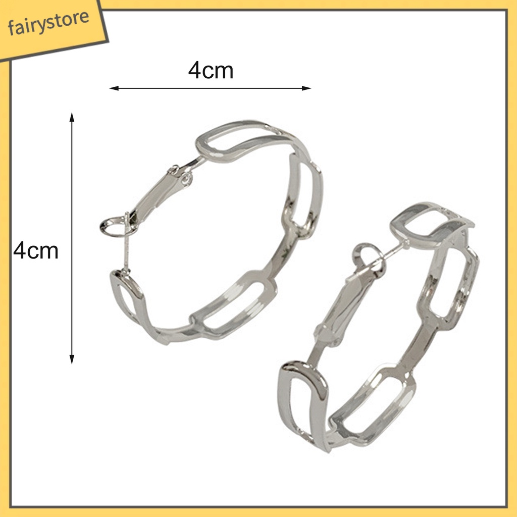 1 Đôi Bông Tai Tròn Rỗng Phong Cách Hàn Quốc