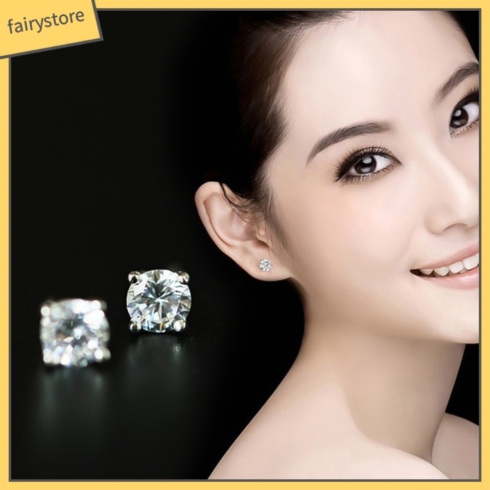 Bông Tai Tròn Đính Đá Lấp Lánh Thời Trang Dành Cho Nữ