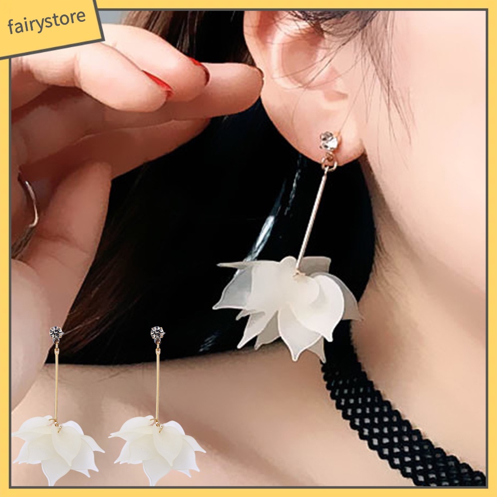 Bông Tai Hình Cánh Hoa Bằng Nhựa Resin Ngọt Ngào Cho Nữ