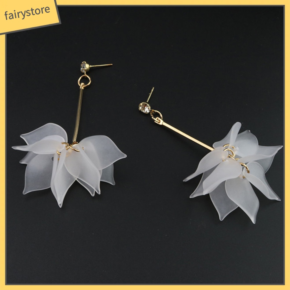 Bông Tai Hình Cánh Hoa Bằng Nhựa Resin Ngọt Ngào Cho Nữ