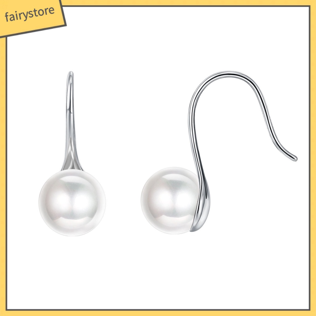 1 Đôi Bông Tai Bạc Hình Cầu Nhiều Màu Sắc Chống Biến Dạng Dành Cho Nữ