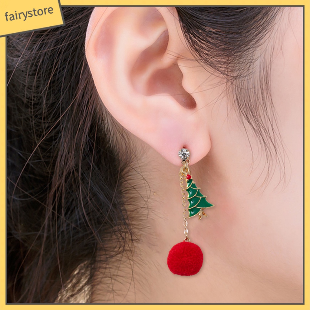 1 Cặp Bông Tai Hình Người Tuyết Nhiều Màu Sắc Siêu Bền Dễ Mặc Giáng Sinh