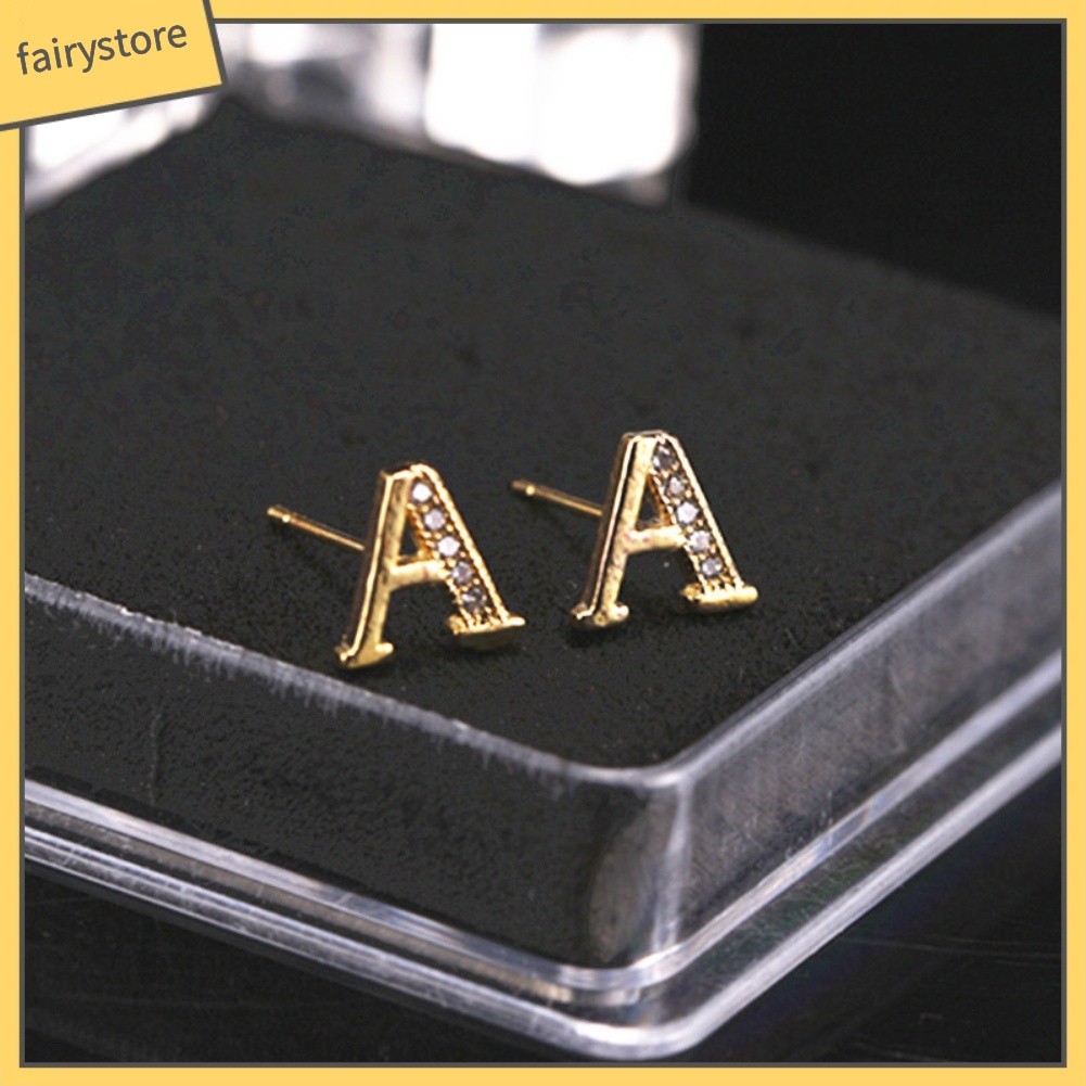 Bông Tai Chữ Cái Đính Đá Thời Trang Dành Cho Nữ