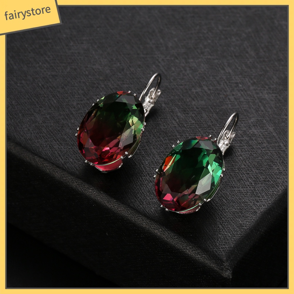 Bông Tai Hình Oval Đính Đá Zircon Thời Trang Dành Cho Nữ