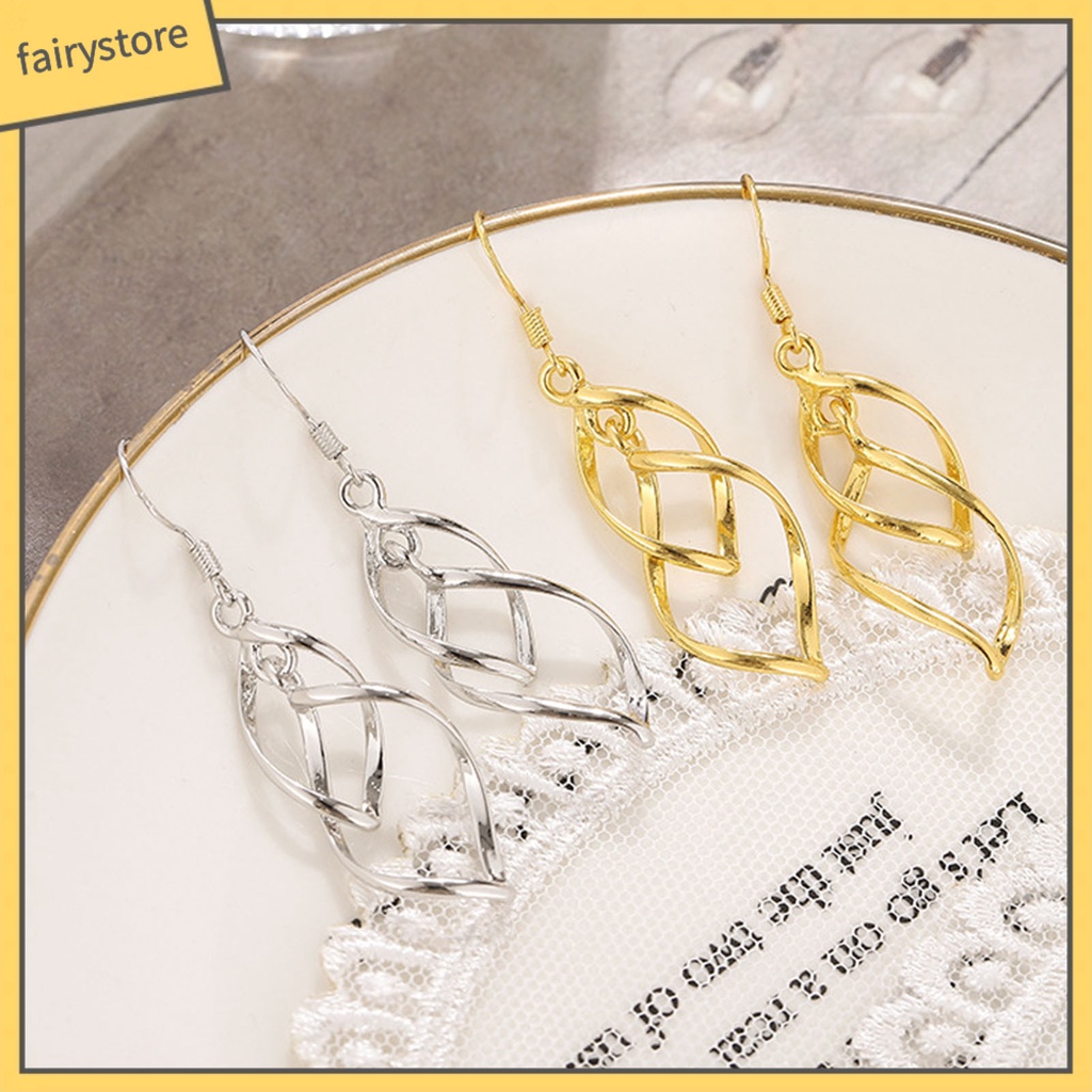 1 Đôi Bông Tai Móc Dạng Xoắn Phong Cách Bohemian Tinh Tế Lâu Trôi Thích Hợp Mặc Hàng Ngày