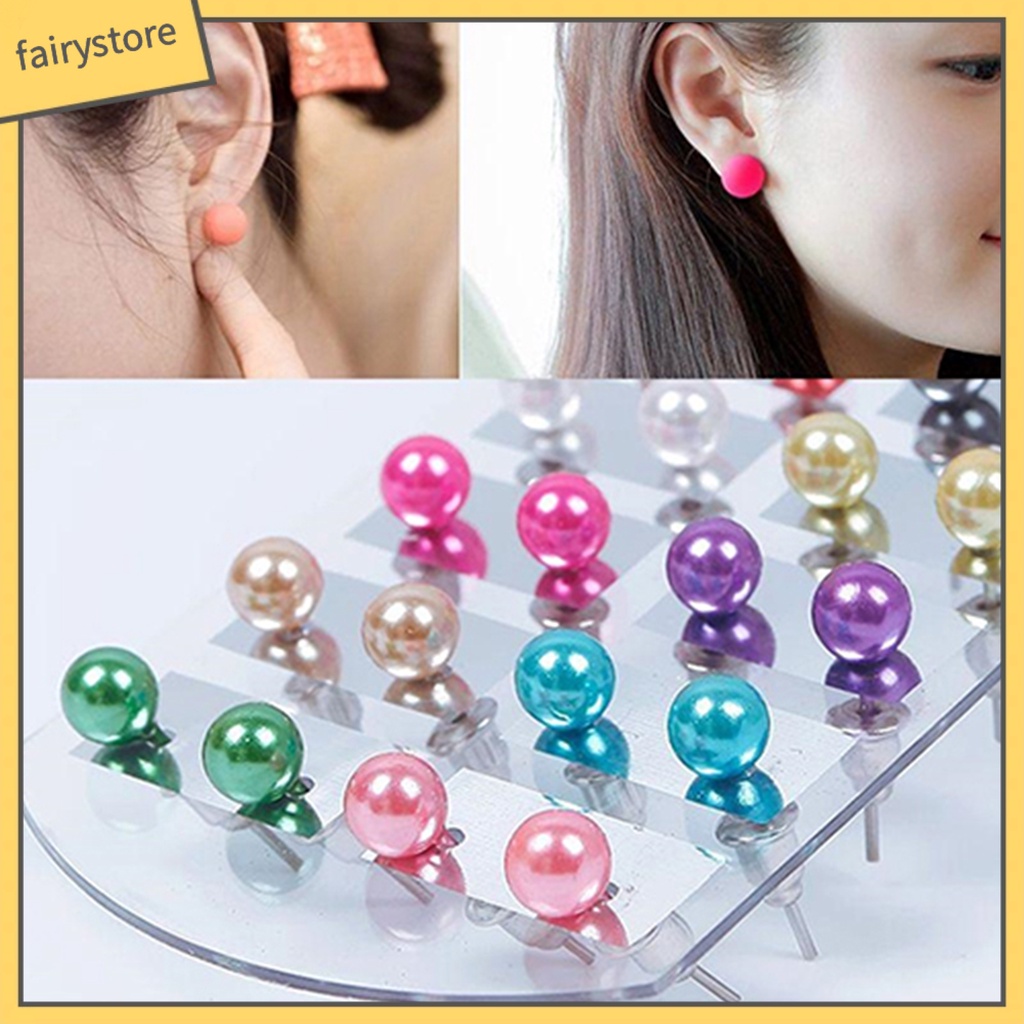 Set 12 Đôi Bông Tai Ngọc Trai Giả Thời Trang Cho Nữ