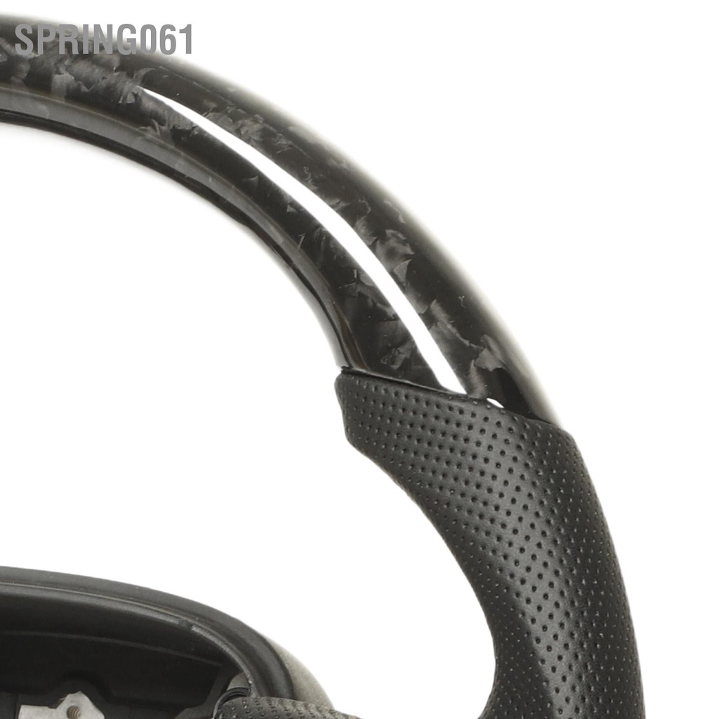 Spring061 Rèn Vô Lăng Sợi Carbon Khô Thay Thế Da Đục Lỗ Cho Dodge Challenger Sạc SRT HELLCAT 2015‑2022