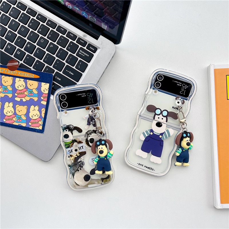 Ốp Điện Thoại Cứng Chống Sốc In Hình Chó Hoạt Hình Dễ Thương Cho Samsung Galaxy Z Flip 4 5G Samsung Galaxy Z Flip 3