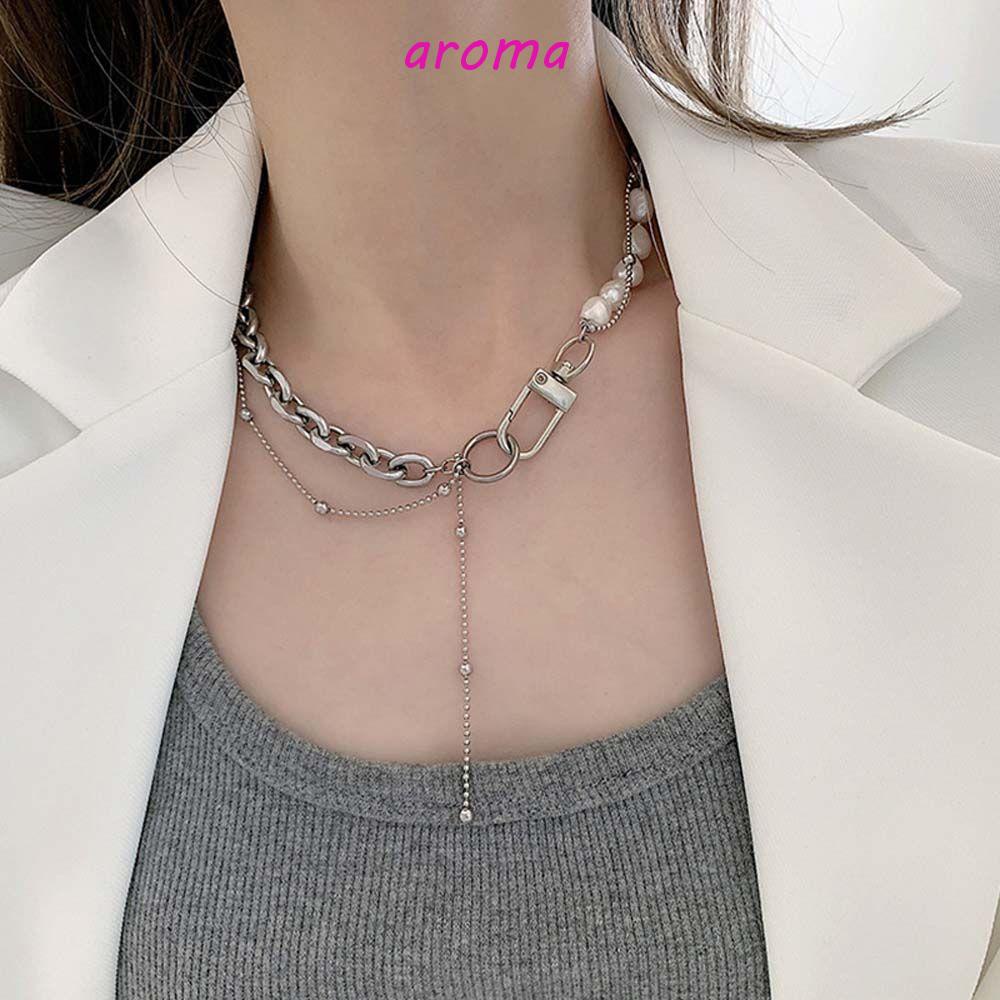 Vòng cổ Hai Lớp Phong Cách Hip Hop Thời Trang Cho Nữ