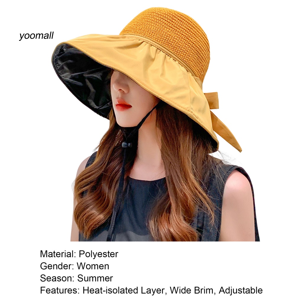 Mũ Tai Bèo Vành Rộng Chống Tia UV Có Thể Điều Chỉnh Kích Cỡ Cho Nữ