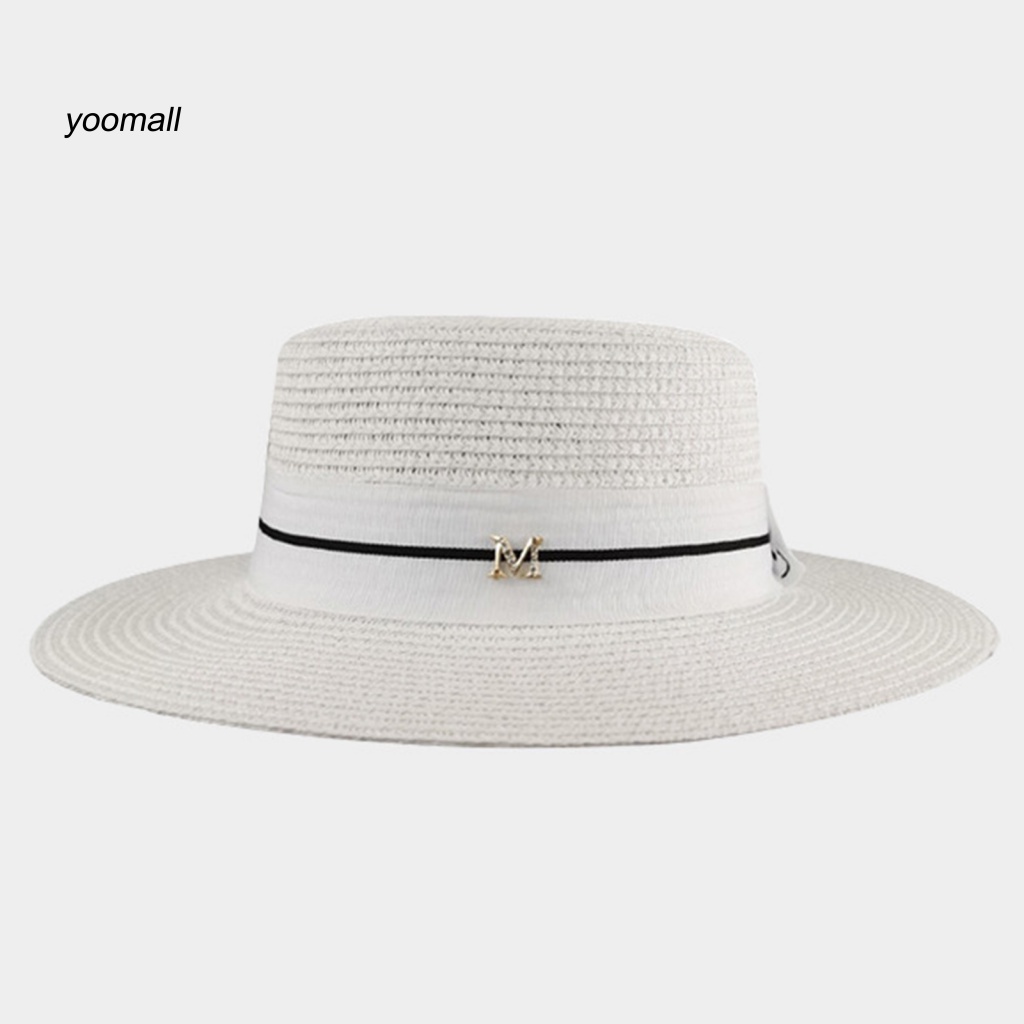 Nón Cối Rộng Vành Hoạ Tiết Chữ M Thời Trang Đi Biển Mùa Hè Cho Phái Nữ