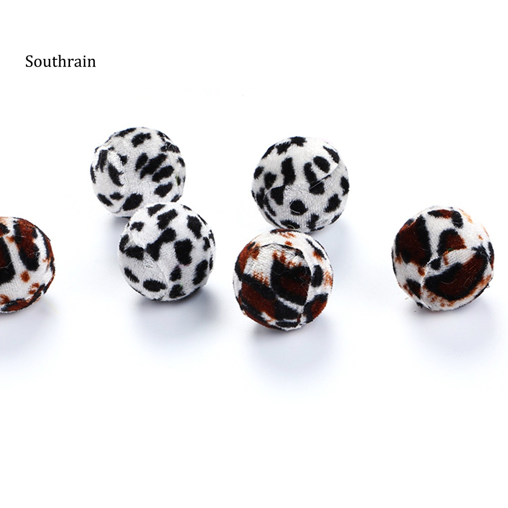 Bộ 5 Bóng Đồ Chơi Họa Tiết Da Báo / Ngựa Vằn Vui Nhộn Cho Mèo Cưng