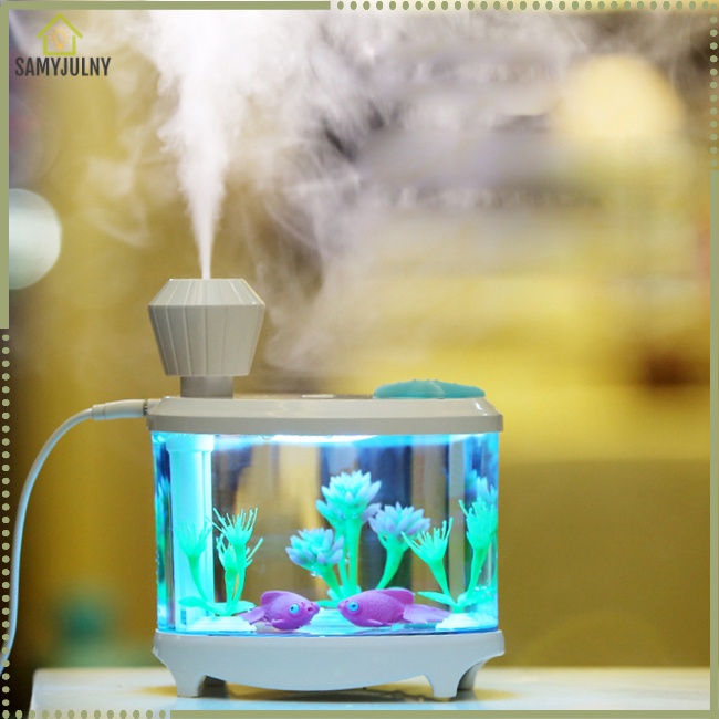 Máy Phun Sương Tạo Độ Ẩm Mini 460ml Có Đèn Nhiều Màu Kèm Sạc Usb Tiện Dụng Cho Bể Cá Cảnh