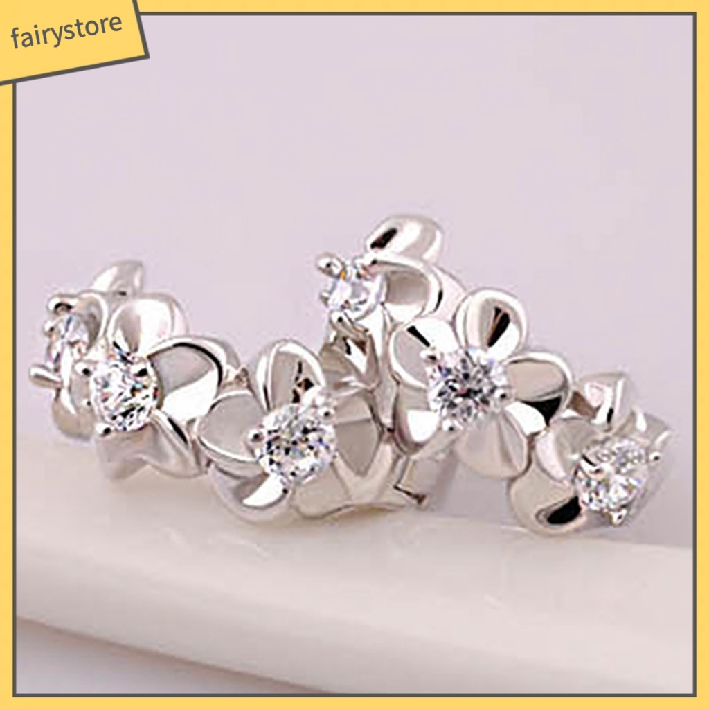 Khuyên Đeo Vành Tai Bằng Đồng Hình Hoa Trà Quyến Rũ Thời Trang Cho Nữ