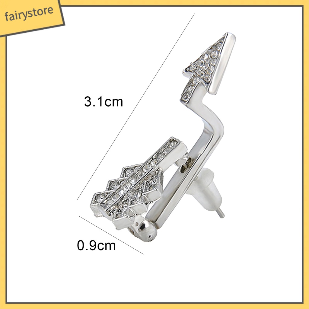 1 Khuyên Tai Hợp Kim Hình Mũi Tên / Nơ Đính Đá Pha Lê Thời Trang Cho Nữ