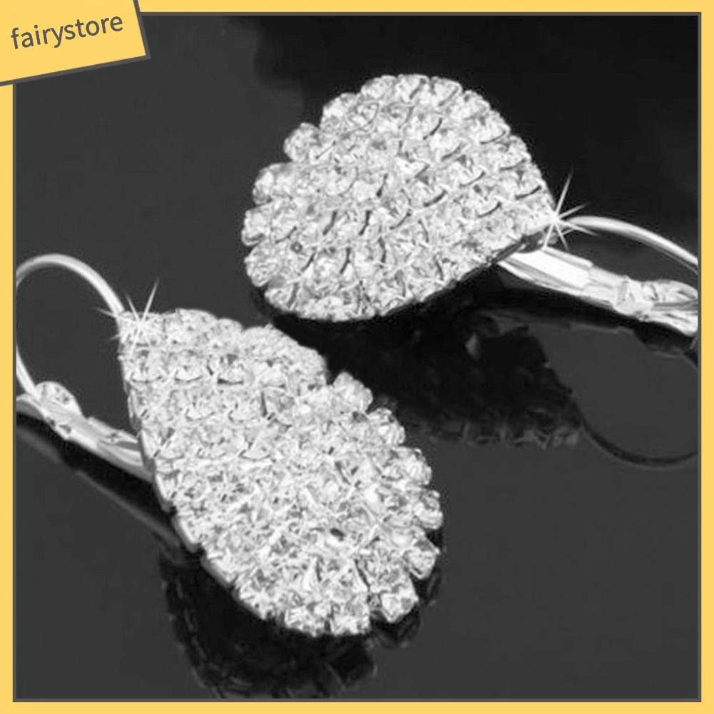 Bông Tai Hình Giọt Nước Đính Đá Lấp Lánh Sang Trọng Thời Trang Cho Nữ