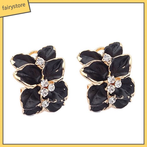 Bông Tai Hình Hoa Đính Đá Trang Nhã Dành Cho Nữ