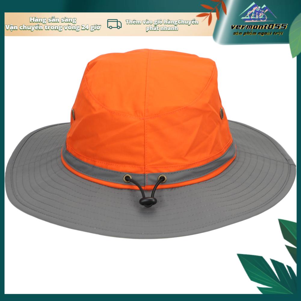 Vermont055 UPF50 + Câu Cá Nón Với Dải Phản Quang Lưới Lỗ Thông Hơi Có Thể Điều Chỉnh Rộng Vành Hat Cho Ngoài Trời Leo Núi Cam
