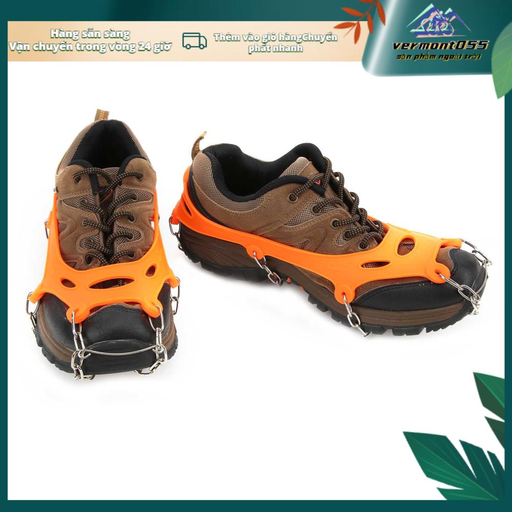 Vermont055 1 cặp 8 đinh móc răng Lực kéo chống trượt Đế băng bám gai tuyết để leo núi