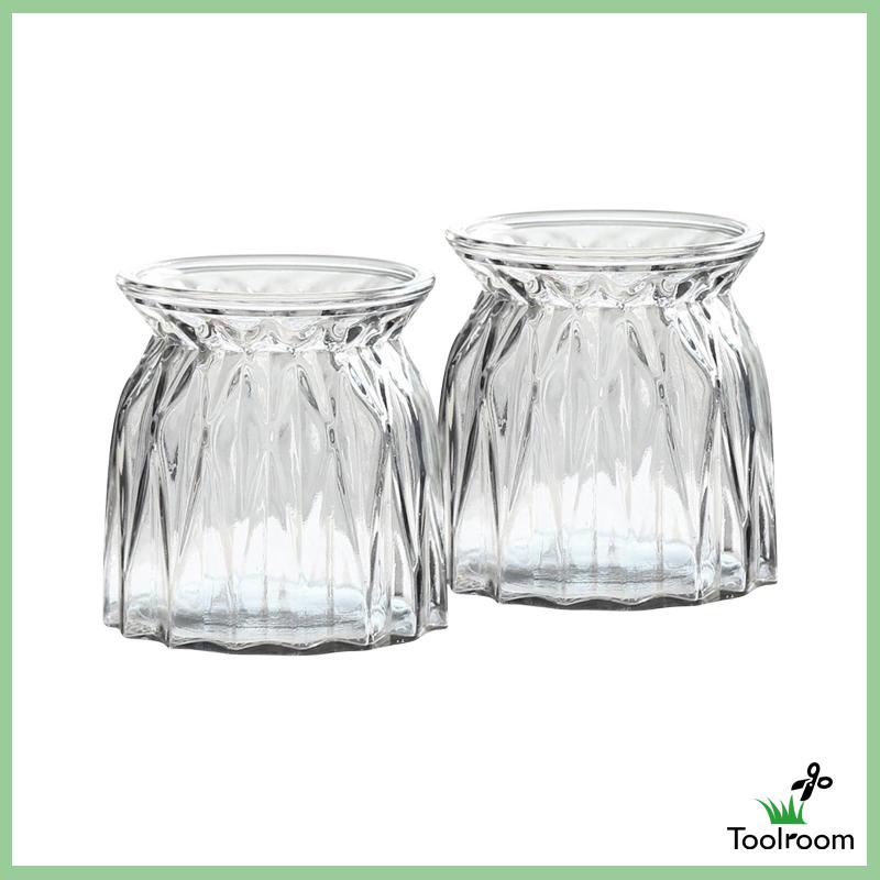 Bộ 2 Bình Hoa Bằng Kính Dùng Trang Trí Trong Nhà Hàng / Văn Phòng