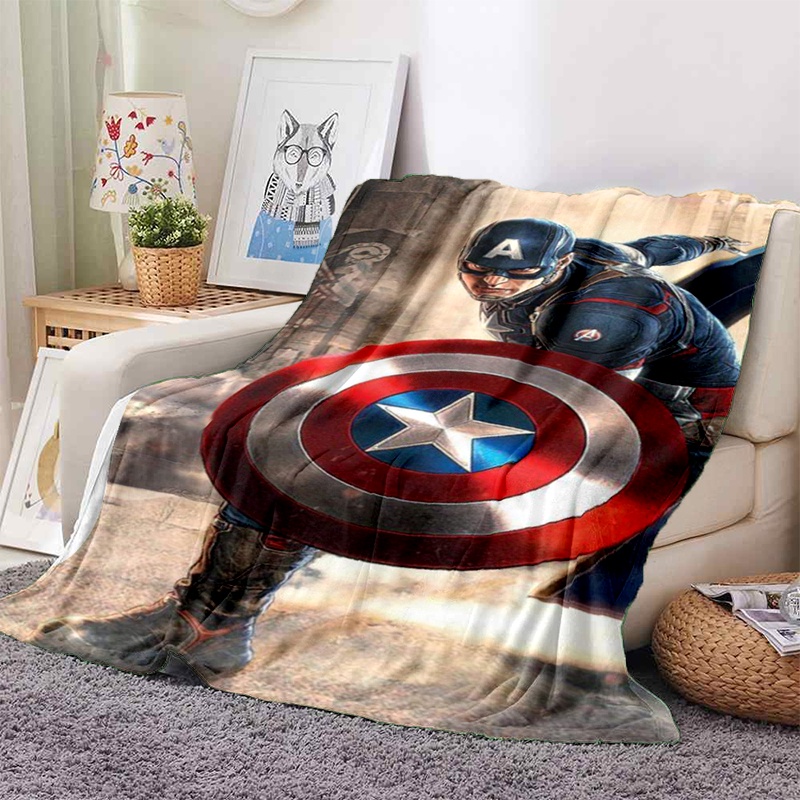 Chăn Quấn in Hình Khiên Captain America Siêu Anh Hùng Marvel Thoải Mái Thoáng Khí Cho Sofa / Văn Phòng / Ngủ Trưa J