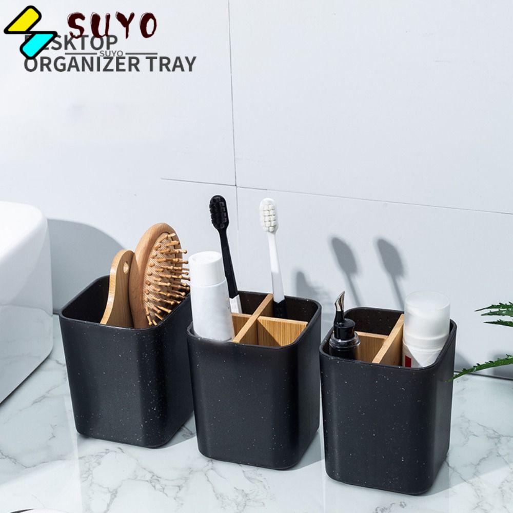 Suyo Giá Đỡ Bàn Chải Đánh Răng Bằng Tre Hình Trụ Tiện Dụng