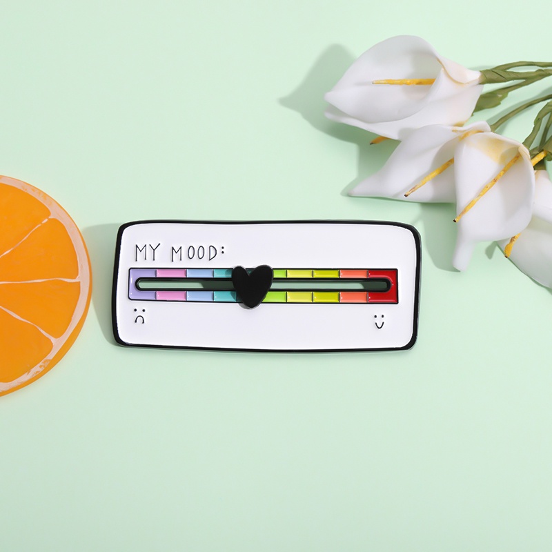 Ghim Cài Áo Hình Trái Tim Hoạt Hình Bằng Kim Loại Tráng Men Màu Cầu Vồng