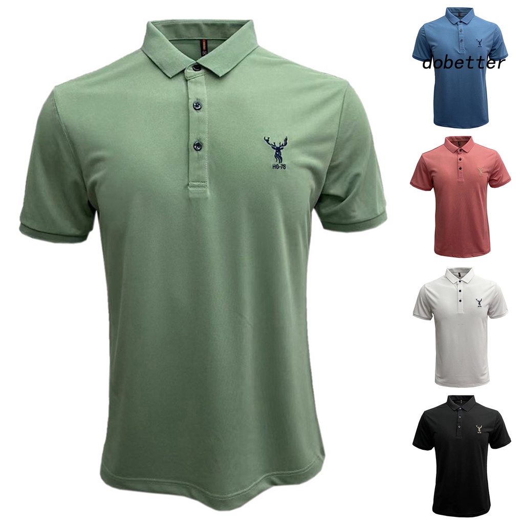 Áo Thun Tay Ngắn Cổ Bẻ Cài Nút Mềm Mại Co Giãn Thời Trang Đường Phố Mùa Hè Cho Nam