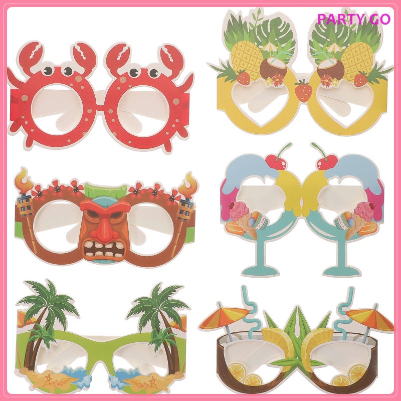 Bộ 12 Kính Giấy Tròng Phong Cách Hawaii Độc Đáo