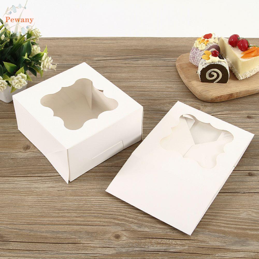 Hộp Đựng Bánh Cupcake / Bánh Quy Màu Trắng Có Cửa Sổ