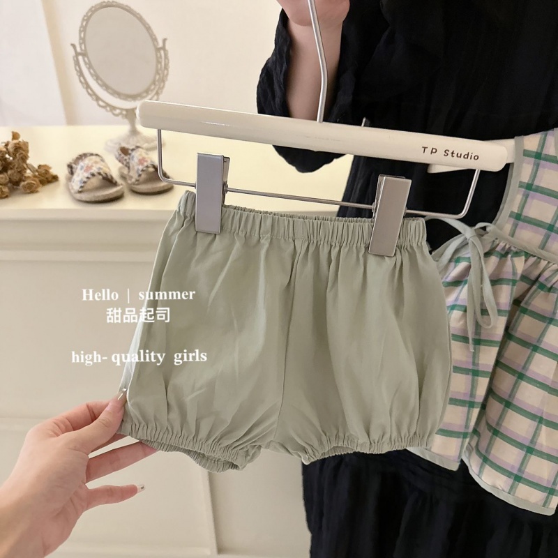 Bộ Áo Sơ Mi Cotton + Chân Váy Chữ A Sọc Caro Xanh Lá Thời Trang Mùa Hè Hàn Quốc Cho Nữ