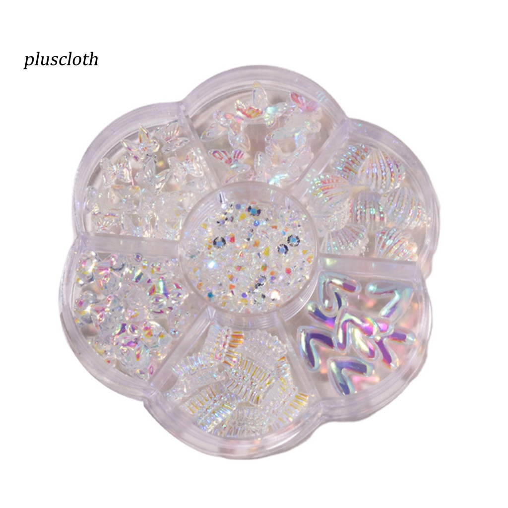 1 Hộp Hạt Nhựa 3D Đính Móng Tay Trang Trí Nghệ Thuật Dễ Thương